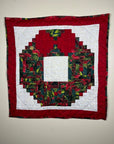 Log Cabin Christmas Wreath Wall Quilt