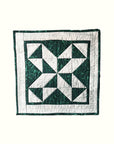 Silver Green Star Door Quilt