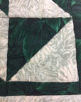 Silver Green Star Door Quilt
